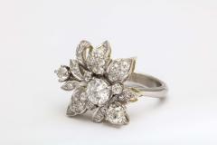 Diamond and Platinum Flower Ring - 2327083