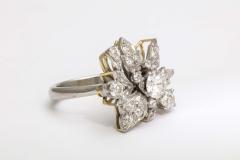 Diamond and Platinum Flower Ring - 2327084