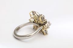 Diamond and Platinum Flower Ring - 2327085