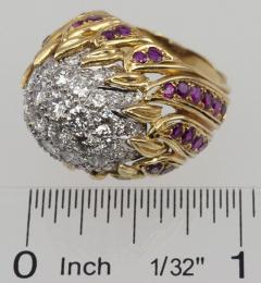 Diamond and Ruby Gold Flame Cocktail Ring - 198947