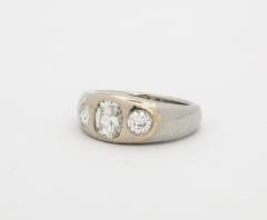 Diamond and White Gold and Gold Gypsy Ring - 3529238