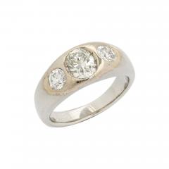 Diamond and White Gold and Gold Gypsy Ring - 3531185