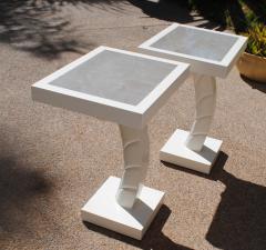 Dickinson style white arabesque side tables - 3826617