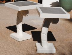 Dickinson style white arabesque side tables - 3826622