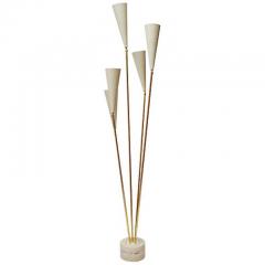 Diego Mardegan Travertine and Brass Midcentury Style Floor Lamp by Diego Mardegan - 4715831