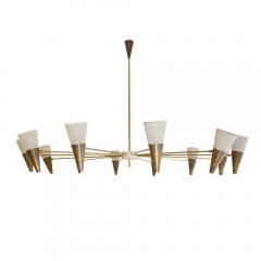 Diego Mardegan VINTAGE BRASS AND IVORY COLOUR SHADES CEILING LIGHT - 2128617
