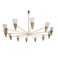 Diego Mardegan VINTAGE BRASS AND IVORY COLOUR SHADES CEILING LIGHT - 2128620