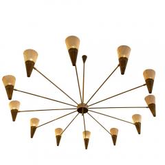 Diego Mardegan VINTAGE BRASS AND IVORY COLOUR SHADES CEILING LIGHT - 2128627