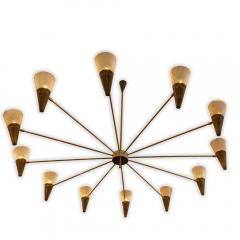 Diego Mardegan VINTAGE BRASS AND IVORY COLOUR SHADES CEILING LIGHT - 2128629