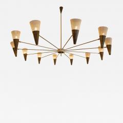 Diego Mardegan VINTAGE BRASS AND IVORY COLOUR SHADES CEILING LIGHT - 2131798