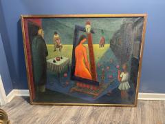 Diego Rivera MONUMENTAL FANTASTICAL MULTI FIGURE SURREALIST PAINTING 1940S - 4695532