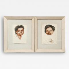 Diego Rivera Pair Framed Vintage Print of Drawings by Diego Rivera - 72699