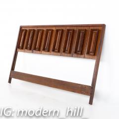 Dillingham Mid Century Pecky Cypress and Walnut Queen Headboard - 2354274