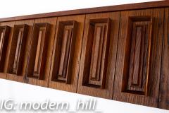 Dillingham Mid Century Pecky Cypress and Walnut Queen Headboard - 2354275