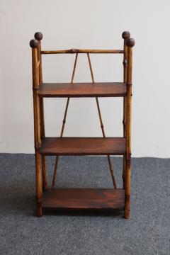 Diminutive Antique Aesthestic Movement Bamboo Three Tier Shelf Etagere Bookcase - 4365610