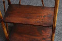 Diminutive Antique Aesthestic Movement Bamboo Three Tier Shelf Etagere Bookcase - 4365619