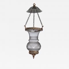 Diminutive Colorless Glass Pendant Hall Lantern - 3860008