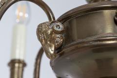 Diminutive English Rams Head Brass 5 arm Chandelier - 2052200