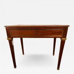 Diminutive Leather Top Desk with Pull Out Sides and Bronze Mounts Stamped Jansen - 3018393