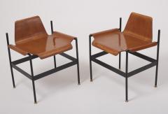 Diminutive Pair of Sinuous Side Chairs in Pressed Wood Italy 1960s - 3036529