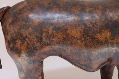 Dimitri Omersa Vintage Leather Bulldog Footstool by Dimitri Omersa for Abercrombie and Fitch - 4308303