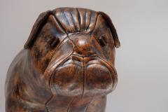 Dimitri Omersa Vintage Leather Bulldog Footstool by Dimitri Omersa for Abercrombie and Fitch - 4308305