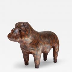 Dimitri Omersa Vintage Leather Bulldog Footstool by Dimitri Omersa for Abercrombie and Fitch - 4310114
