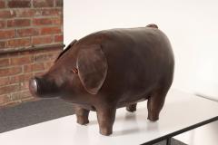 Dimitri Omersa Vintage Leather Pig Footstool by Dimitri Omersa for Abercrombie and Fitch - 4581244