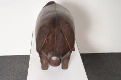 Dimitri Omersa Vintage Leather Pig Footstool by Dimitri Omersa for Abercrombie and Fitch - 4581245