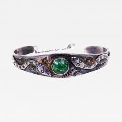 Dine Navajo bracelet with snakes and stampwork - 2804371