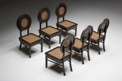 Dining Chairs with Cane Circle Backs Early 20th Century - 2913987
