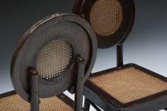 Dining Chairs with Cane Circle Backs Early 20th Century - 2914048