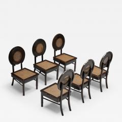 Dining Chairs with Cane Circle Backs Early 20th Century - 2920871