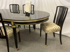 Dining Table Louis XVI Maison Jansen Style Black Lacquer 15 Feet Refinished - 2737287