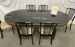 Dining Table Louis XVI Maison Jansen Style Black Lacquer 15 Feet Refinished - 2737288