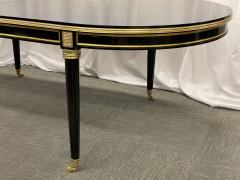 Dining Table Louis XVI Maison Jansen Style Black Lacquer 15 Feet Refinished - 2737289