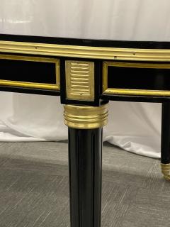 Dining Table Louis XVI Maison Jansen Style Black Lacquer 15 Feet Refinished - 2737290