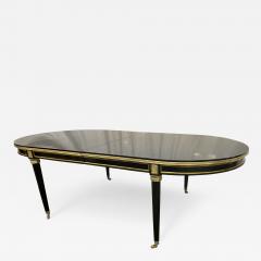 Dining Table Louis XVI Maison Jansen Style Black Lacquer 15 Feet Refinished - 2740458