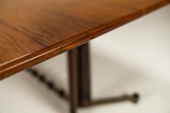 Dining Table in Mahogany Rosewood and Brushed Brass Italy 1960s - 3065802