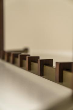 Dining Table in Mahogany Rosewood and Brushed Brass Italy 1960s - 3065804