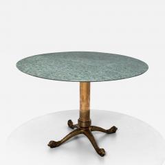 Dining Table in Round dark Imperial Marble and casted Brass Base Italy 1970s - 3190463