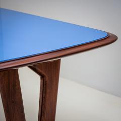 Dining Table with Blue Glass Top Italy 1950s - 4537371