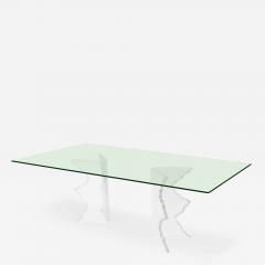 Dining Table with Sculptural Lucite Bases and Glass Top - 155936