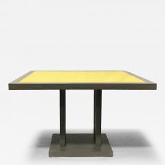 Dining table cerused oak with laquered yellow top - 4826622