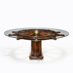 Dining table made from a 19th Century ships steering wheel - 826783