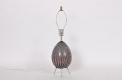 Dino Martens Dino Martens for Aureliano Toso Cranberry Twist Table Lamp on Tripod Base - 1583107