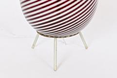 Dino Martens Dino Martens for Aureliano Toso Cranberry Twist Table Lamp on Tripod Base - 1583119