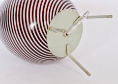 Dino Martens Dino Martens for Aureliano Toso Cranberry Twist Table Lamp on Tripod Base - 1583121