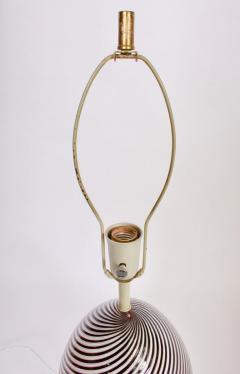 Dino Martens Dino Martens for Aureliano Toso Cranberry Twist Table Lamp on Tripod Base - 1583123