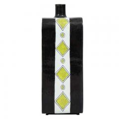 Diodoro Cossa Diodoro Cossa Vase Ceramic Chartreuse and Black Signed - 2842409